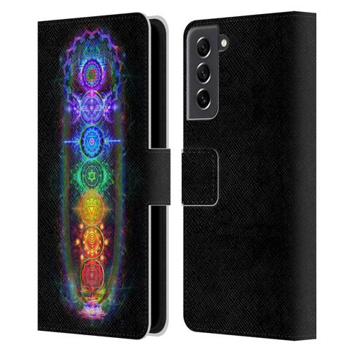 Jumbie Art Visionary Chakras Leather Book Wallet Case Cover For Samsung Galaxy S21 FE 5G