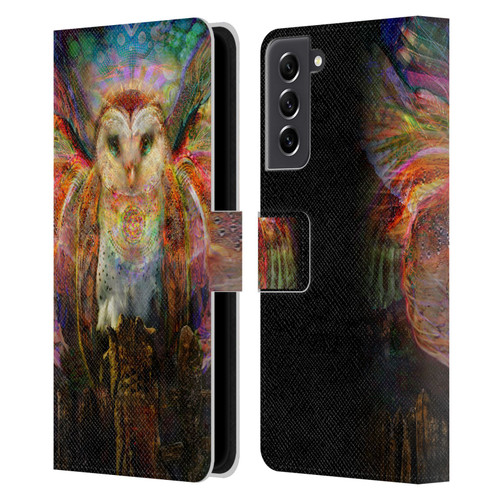Jumbie Art Visionary Owl Leather Book Wallet Case Cover For Samsung Galaxy S21 FE 5G