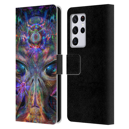 Jumbie Art Visionary Alien Leather Book Wallet Case Cover For Samsung Galaxy S21 Ultra 5G