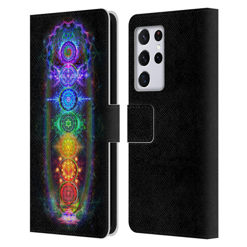 Jumbie Art Visionary Chakras Leather Book Wallet Case Cover For Samsung Galaxy S21 Ultra 5G