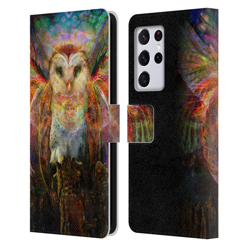 Jumbie Art Visionary Owl Leather Book Wallet Case Cover For Samsung Galaxy S21 Ultra 5G