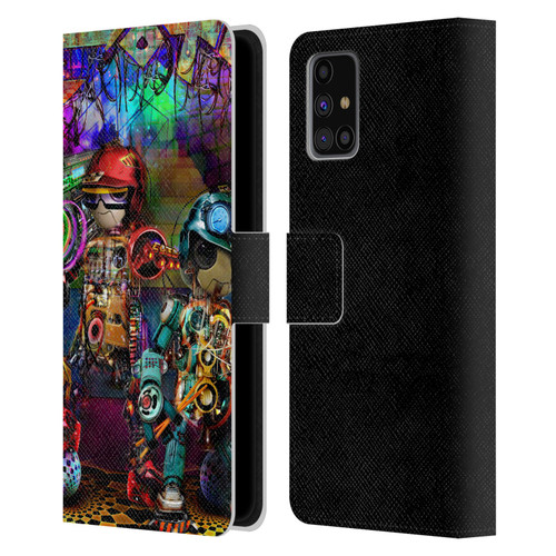 Jumbie Art Visionary Boombox Robots Leather Book Wallet Case Cover For Samsung Galaxy M31s (2020)