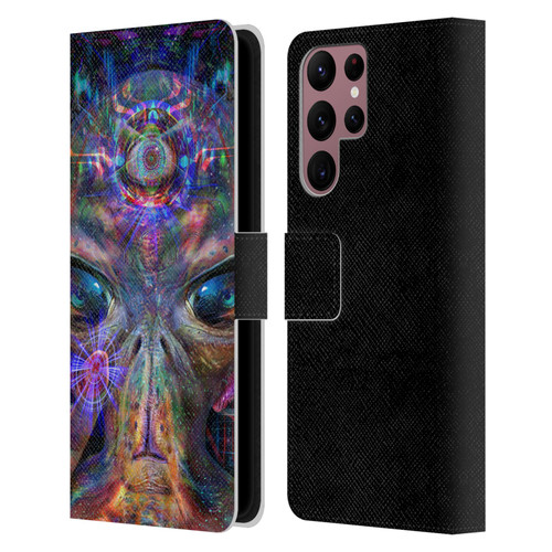 Jumbie Art Visionary Alien Leather Book Wallet Case Cover For Samsung Galaxy S22 Ultra 5G