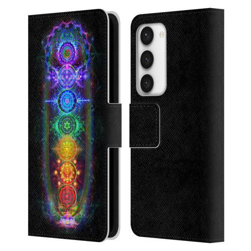 Jumbie Art Visionary Chakras Leather Book Wallet Case Cover For Samsung Galaxy S23 5G
