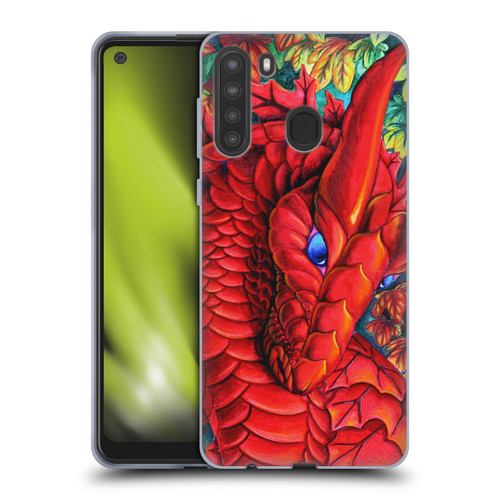 Carla Morrow Dragons Red Autumn Dragon Soft Gel Case for Samsung Galaxy A21 (2020)