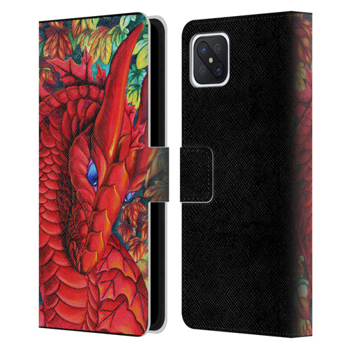 Carla Morrow Dragons Red Autumn Dragon Leather Book Wallet Case Cover For OPPO Reno4 Z 5G