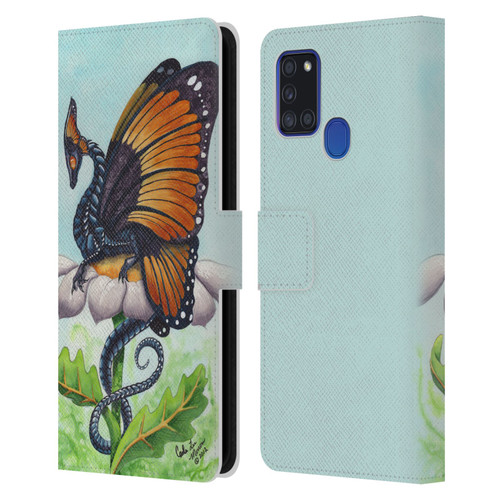 Carla Morrow Dragons The Monarch Leather Book Wallet Case Cover For Samsung Galaxy A21s (2020)