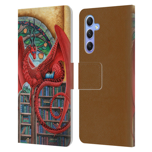 Carla Morrow Dragons Gateway Of Knowledge Leather Book Wallet Case Cover For Samsung Galaxy A34 5G