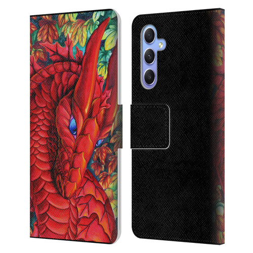 Carla Morrow Dragons Red Autumn Dragon Leather Book Wallet Case Cover For Samsung Galaxy A34 5G