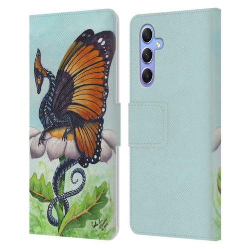Carla Morrow Dragons The Monarch Leather Book Wallet Case Cover For Samsung Galaxy A34 5G