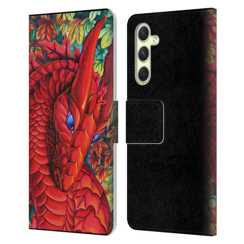 Carla Morrow Dragons Red Autumn Dragon Leather Book Wallet Case Cover For Samsung Galaxy A54 5G