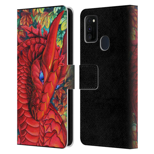 Carla Morrow Dragons Red Autumn Dragon Leather Book Wallet Case Cover For Samsung Galaxy M30s (2019)/M21 (2020)