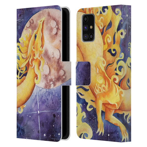 Carla Morrow Dragons Golden Sun Dragon Leather Book Wallet Case Cover For Samsung Galaxy M31s (2020)
