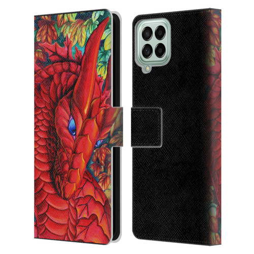 Carla Morrow Dragons Red Autumn Dragon Leather Book Wallet Case Cover For Samsung Galaxy M33 (2022)