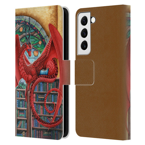 Carla Morrow Dragons Gateway Of Knowledge Leather Book Wallet Case Cover For Samsung Galaxy S22 5G