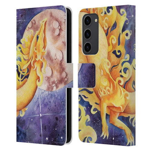 Carla Morrow Dragons Golden Sun Dragon Leather Book Wallet Case Cover For Samsung Galaxy S23+ 5G
