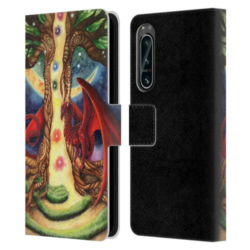 Carla Morrow Dragons Gateway Of Awakening Leather Book Wallet Case Cover For Sony Xperia 5 IV