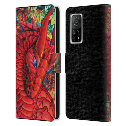 Carla Morrow Dragons Red Autumn Dragon Leather Book Wallet Case Cover For Xiaomi Mi 10T 5G