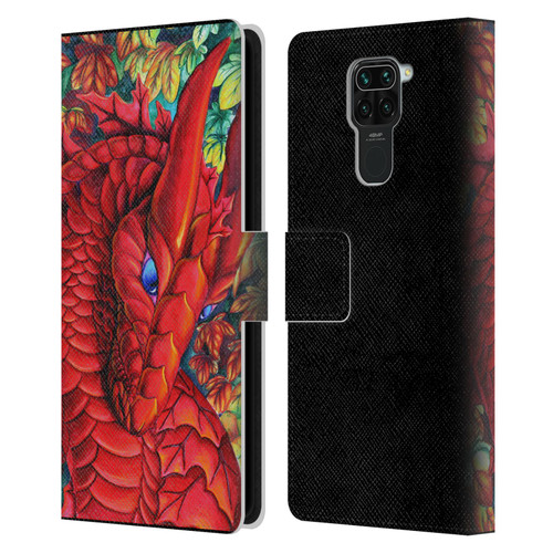 Carla Morrow Dragons Red Autumn Dragon Leather Book Wallet Case Cover For Xiaomi Redmi Note 9 / Redmi 10X 4G