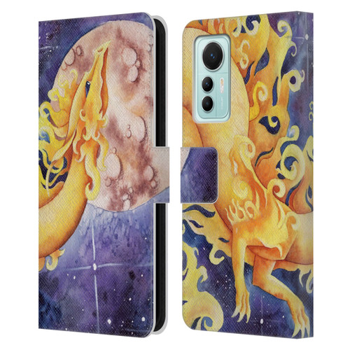 Carla Morrow Dragons Golden Sun Dragon Leather Book Wallet Case Cover For Xiaomi 12 Lite