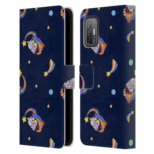 Carla Morrow Patterns Red Panda Leather Book Wallet Case Cover For HTC Desire 21 Pro 5G