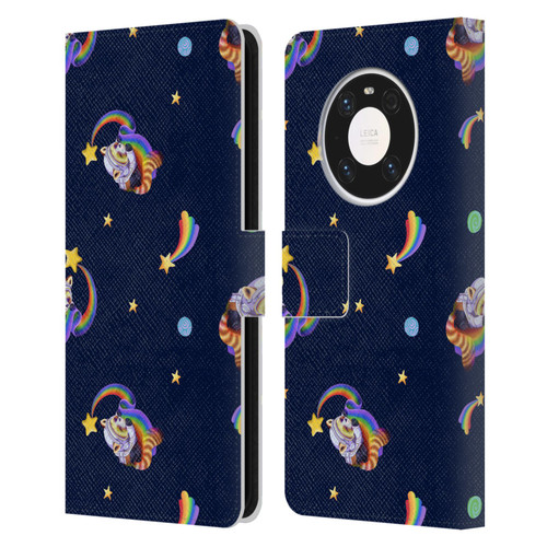 Carla Morrow Patterns Red Panda Leather Book Wallet Case Cover For Huawei Mate 40 Pro 5G