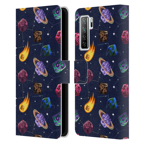 Carla Morrow Patterns Colorful Space Dice Leather Book Wallet Case Cover For Huawei Nova 7 SE/P40 Lite 5G