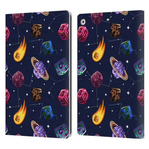 Carla Morrow Patterns Colorful Space Dice Leather Book Wallet Case Cover For Apple iPad 10.2 2019/2020/2021