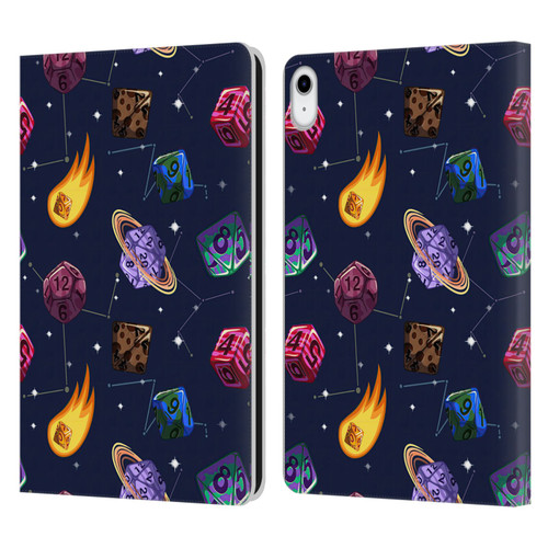 Carla Morrow Patterns Colorful Space Dice Leather Book Wallet Case Cover For Apple iPad 10.9 (2022)