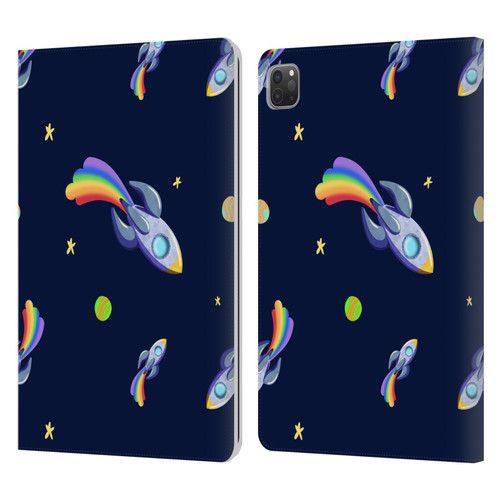 Carla Morrow Patterns Rocketship Leather Book Wallet Case Cover For Apple iPad Pro 11 2020 / 2021 / 2022
