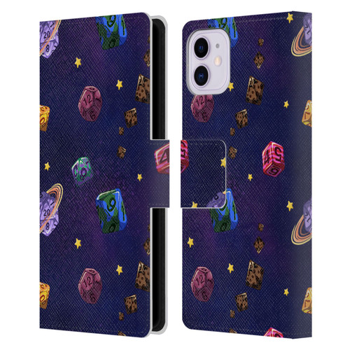 Carla Morrow Patterns Dice Numbers Leather Book Wallet Case Cover For Apple iPhone 11