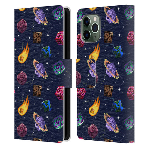 Carla Morrow Patterns Colorful Space Dice Leather Book Wallet Case Cover For Apple iPhone 11 Pro