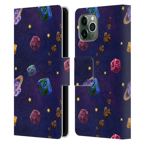 Carla Morrow Patterns Dice Numbers Leather Book Wallet Case Cover For Apple iPhone 11 Pro