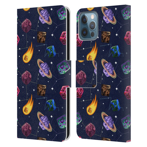 Carla Morrow Patterns Colorful Space Dice Leather Book Wallet Case Cover For Apple iPhone 12 / iPhone 12 Pro