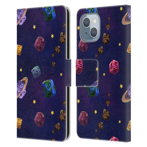 Carla Morrow Patterns Dice Numbers Leather Book Wallet Case Cover For Apple iPhone 14