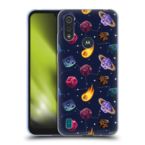 Carla Morrow Patterns Colorful Space Dice Soft Gel Case for Motorola Moto E6s (2020)