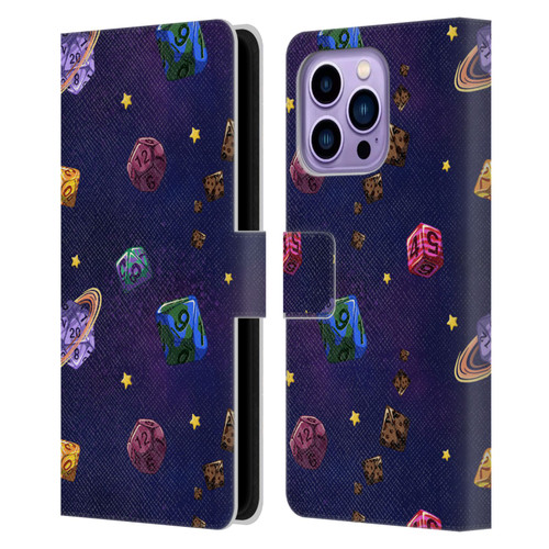 Carla Morrow Patterns Dice Numbers Leather Book Wallet Case Cover For Apple iPhone 14 Pro Max