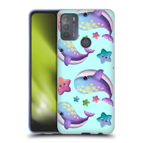 Carla Morrow Patterns Whale And Starfish Soft Gel Case for Motorola Moto G50