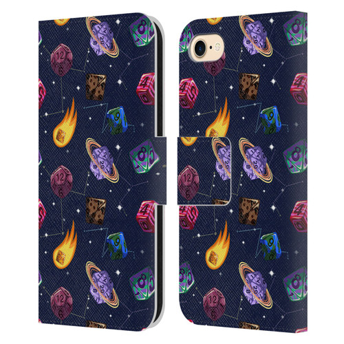 Carla Morrow Patterns Colorful Space Dice Leather Book Wallet Case Cover For Apple iPhone 7 / 8 / SE 2020 & 2022