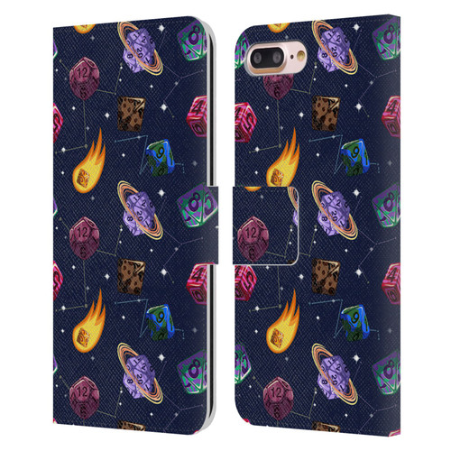 Carla Morrow Patterns Colorful Space Dice Leather Book Wallet Case Cover For Apple iPhone 7 Plus / iPhone 8 Plus