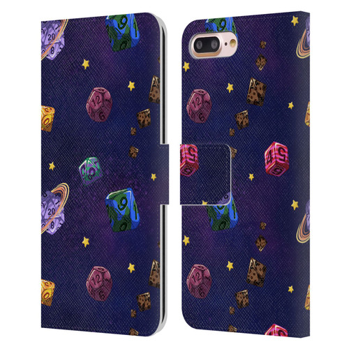 Carla Morrow Patterns Dice Numbers Leather Book Wallet Case Cover For Apple iPhone 7 Plus / iPhone 8 Plus