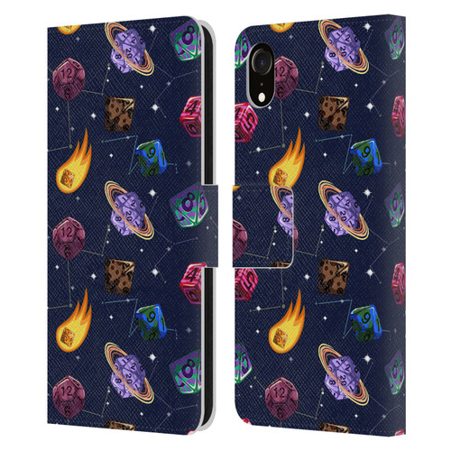 Carla Morrow Patterns Colorful Space Dice Leather Book Wallet Case Cover For Apple iPhone XR