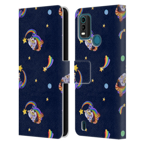 Carla Morrow Patterns Red Panda Leather Book Wallet Case Cover For Nokia G11 Plus