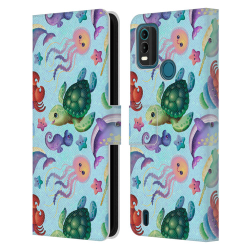 Carla Morrow Patterns Sea Life Leather Book Wallet Case Cover For Nokia G11 Plus