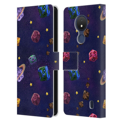Carla Morrow Patterns Dice Numbers Leather Book Wallet Case Cover For Nokia C21