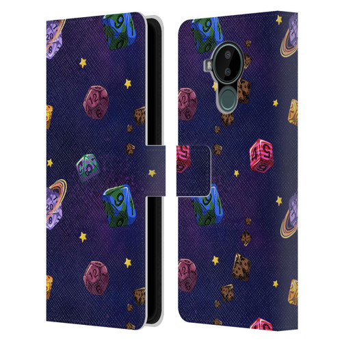 Carla Morrow Patterns Dice Numbers Leather Book Wallet Case Cover For Nokia C30