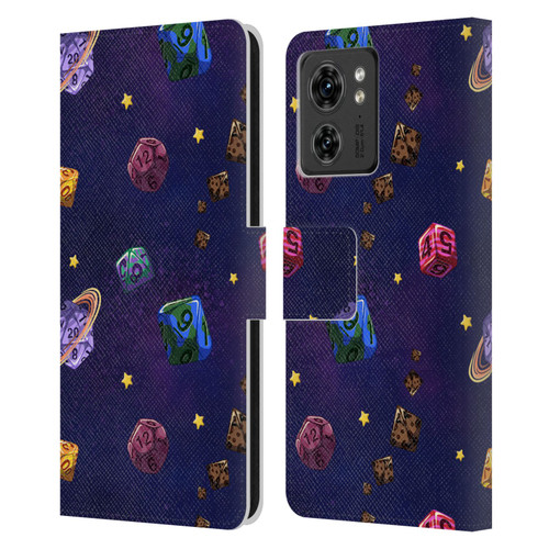 Carla Morrow Patterns Dice Numbers Leather Book Wallet Case Cover For Motorola Moto Edge 40