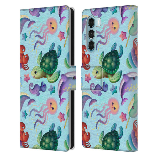 Carla Morrow Patterns Sea Life Leather Book Wallet Case Cover For Motorola Edge S30 / Moto G200 5G