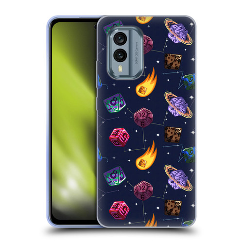 Carla Morrow Patterns Colorful Space Dice Soft Gel Case for Nokia X30