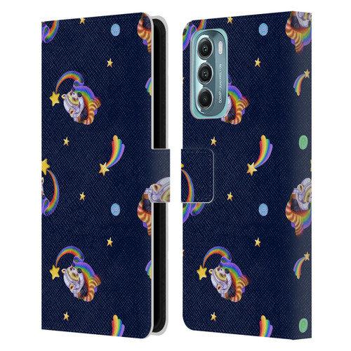 Carla Morrow Patterns Red Panda Leather Book Wallet Case Cover For Motorola Moto G Stylus 5G (2022)